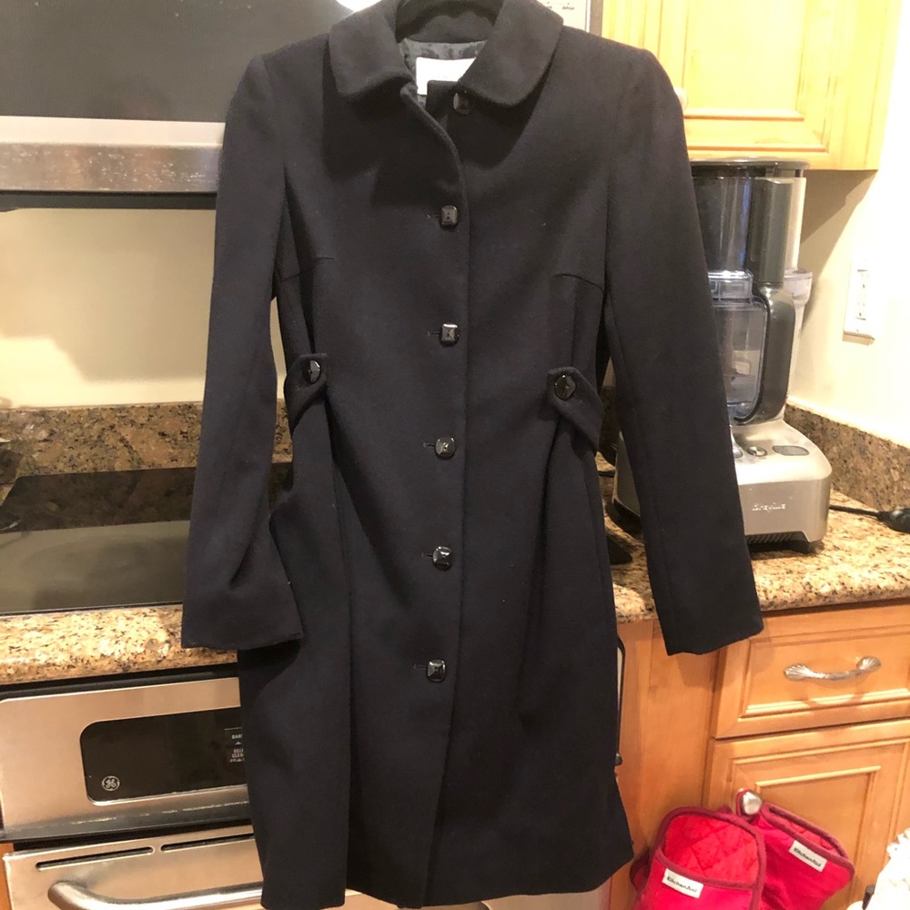NWT Eric bombard navy cashmere coat size FR36